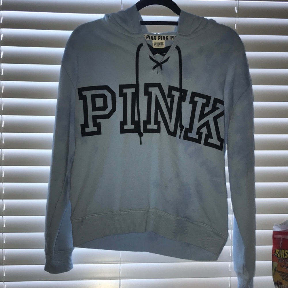 Small PINK Victoria’s Secret hoodie (Blue)
